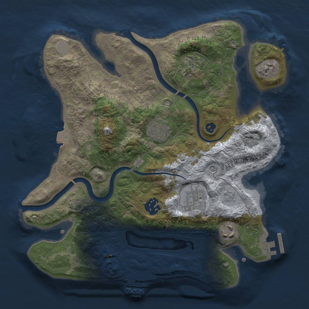 Rust Map: Procedural Map, Size: 3000, Seed: 49202578, 11 Monuments