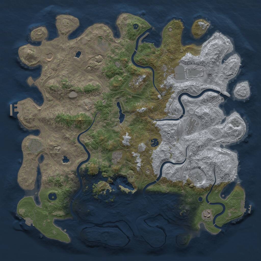 Rust Map: Procedural Map, Size: 4750, Seed: 216328096, 17 Monuments