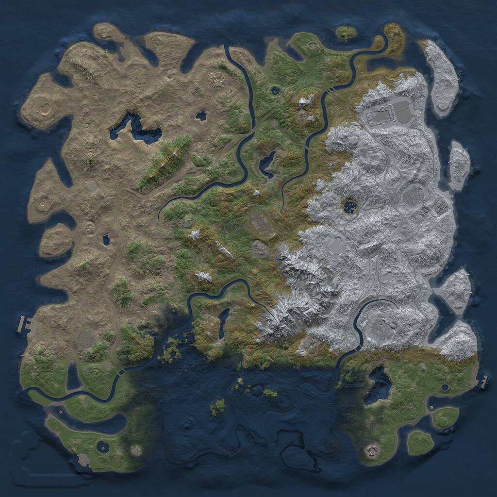 Rust Map: Procedural Map, Size: 6000, Seed: 836111815, 17 Monuments