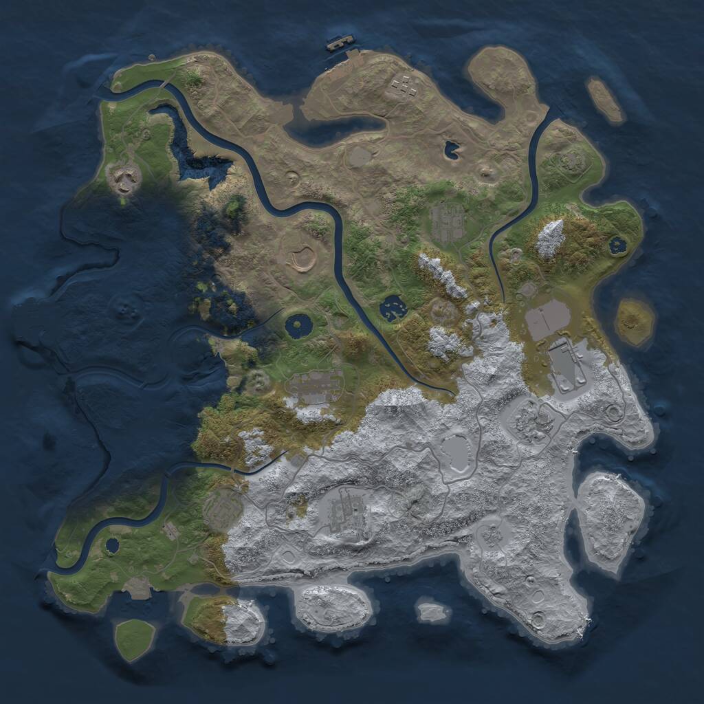 Rust Map: Procedural Map, Size: 4079, Seed: 481981, 16 Monuments