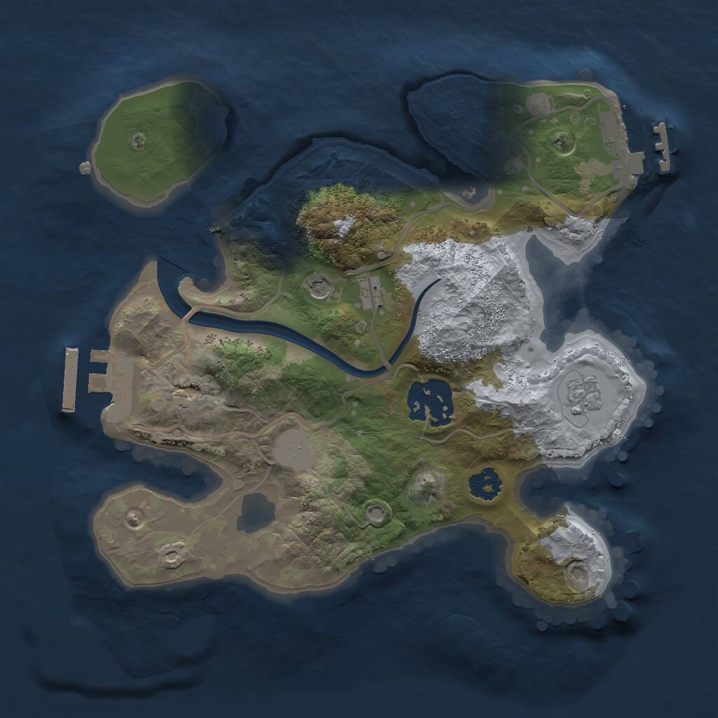 Rust Map: Procedural Map, Size: 2250, Seed: 833295152, 6 Monuments