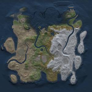 Thumbnail Rust Map: Procedural Map, Size: 3500, Seed: 136638728, 14 Monuments