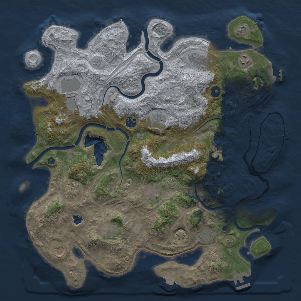 Rust Map: Procedural Map, Size: 4250, Seed: 975663240, 17 Monuments