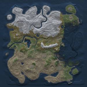 Thumbnail Rust Map: Procedural Map, Size: 4250, Seed: 975663240, 17 Monuments