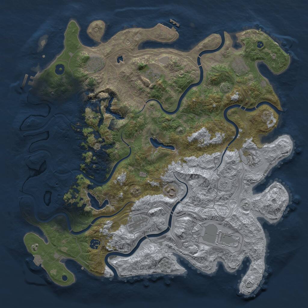 Rust Map: Procedural Map, Size: 4500, Seed: 931789272, 15 Monuments