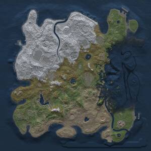 Thumbnail Rust Map: Procedural Map, Size: 4000, Seed: 888999000, 16 Monuments