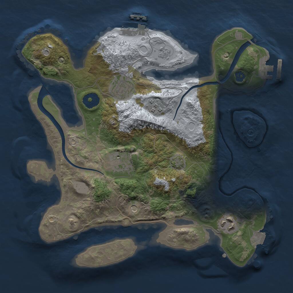 Rust Map: Procedural Map, Size: 2800, Seed: 781491578, 10 Monuments