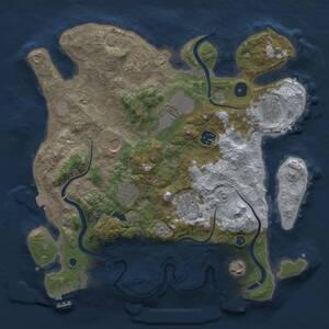 Thumbnail Rust Map: Procedural Map, Size: 3500, Seed: 399791690, 15 Monuments