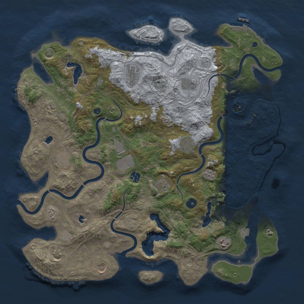 Rust Map: Procedural Map, Size: 4500, Seed: 1872675118, 16 Monuments