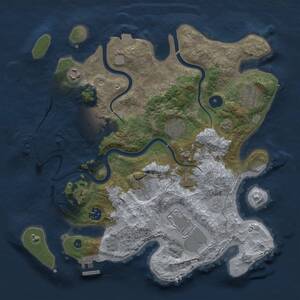 Thumbnail Rust Map: Procedural Map, Size: 3500, Seed: 368534918, 14 Monuments