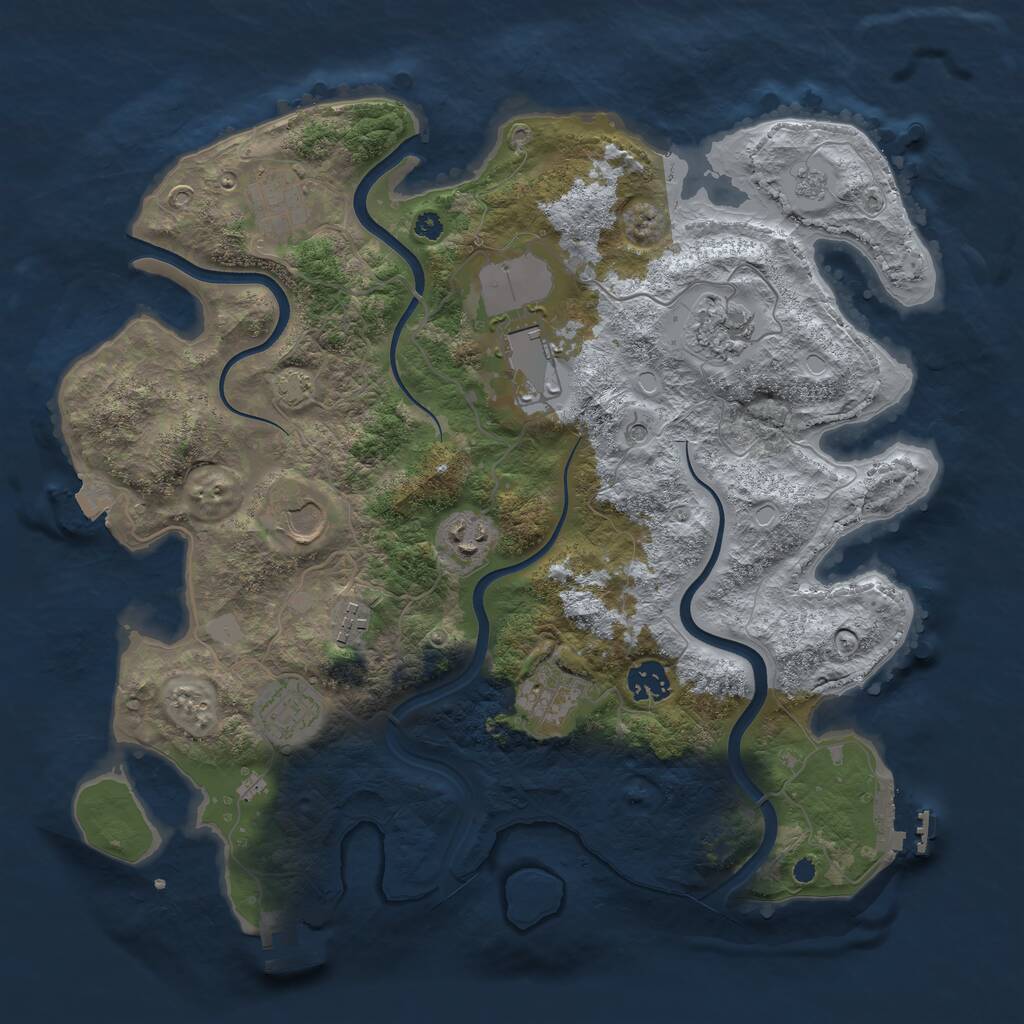 Rust Map: Procedural Map, Size: 3690, Seed: 5862, 15 Monuments