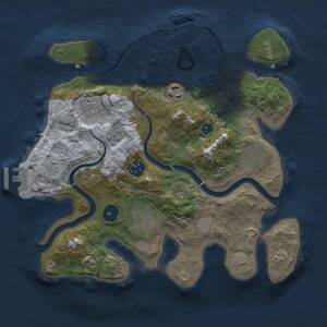 Thumbnail Rust Map: Procedural Map, Size: 3000, Seed: 1444476247, 12 Monuments
