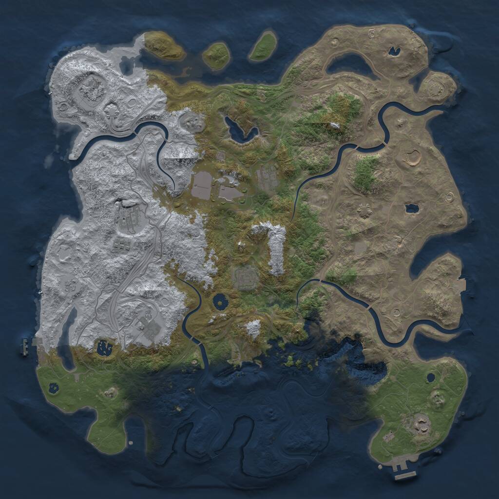 Rust Map: Procedural Map, Size: 4700, Seed: 481987, 16 Monuments