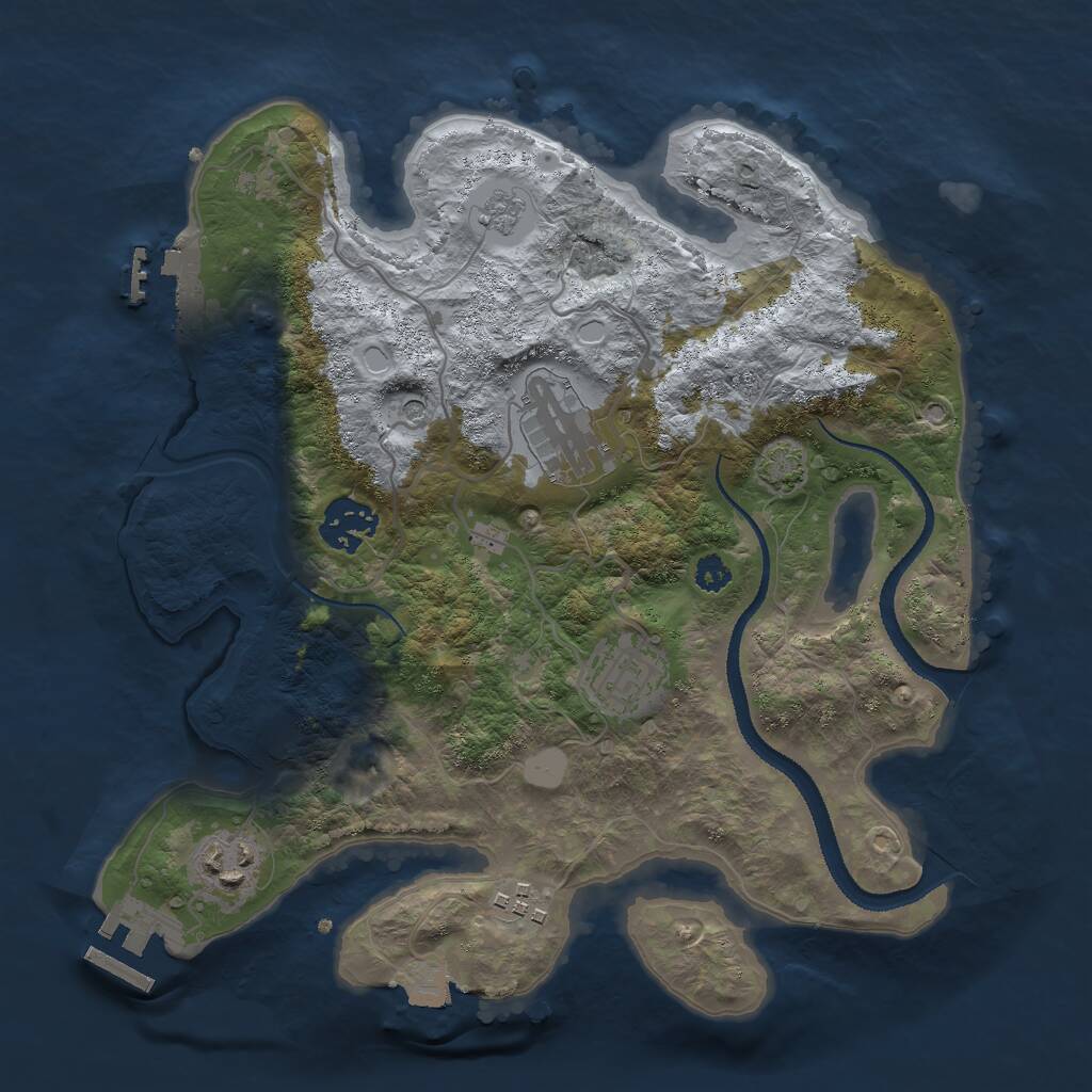 Rust Map: Procedural Map, Size: 3000, Seed: 1726335, 11 Monuments