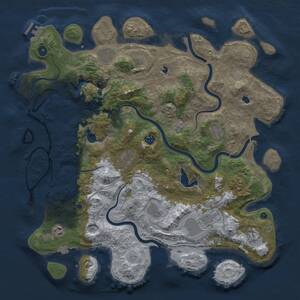Thumbnail Rust Map: Procedural Map, Size: 4500, Seed: 640346086, 16 Monuments