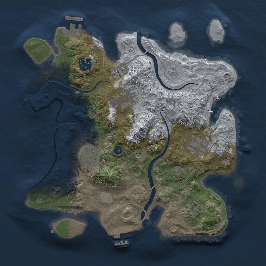 Rust Map: Procedural Map, Size: 3000, Seed: 986742435, 12 Monuments