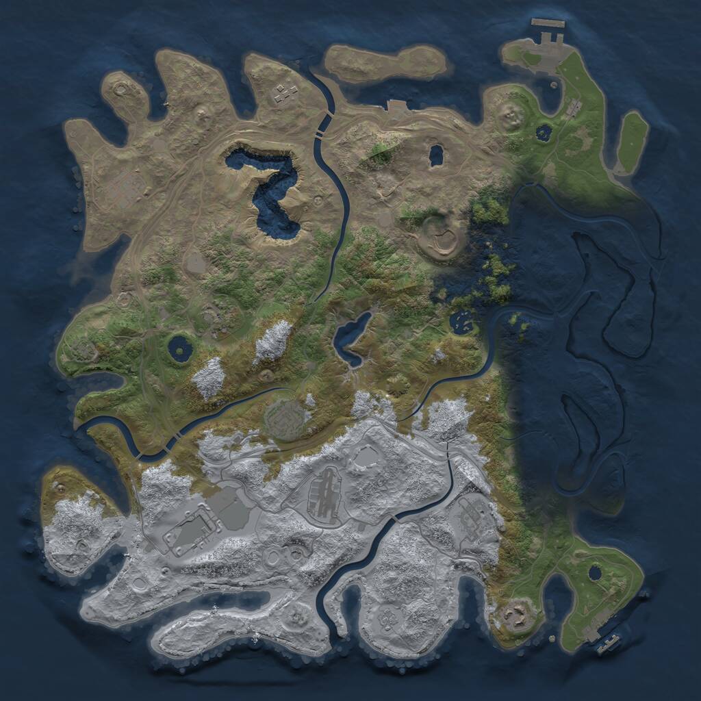 Rust Map: Procedural Map, Size: 4250, Seed: 829451798, 16 Monuments