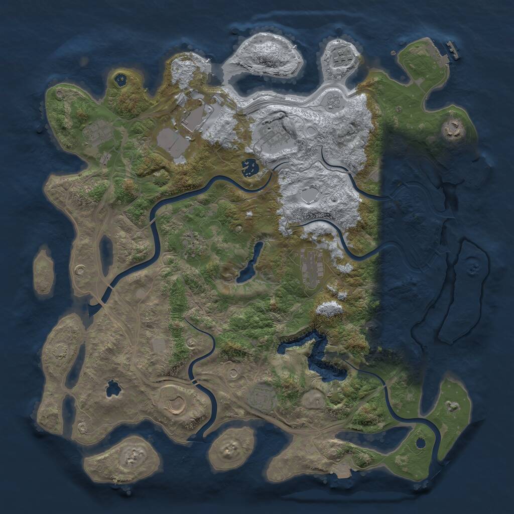 Rust Map: Procedural Map, Size: 4250, Seed: 24293, 16 Monuments