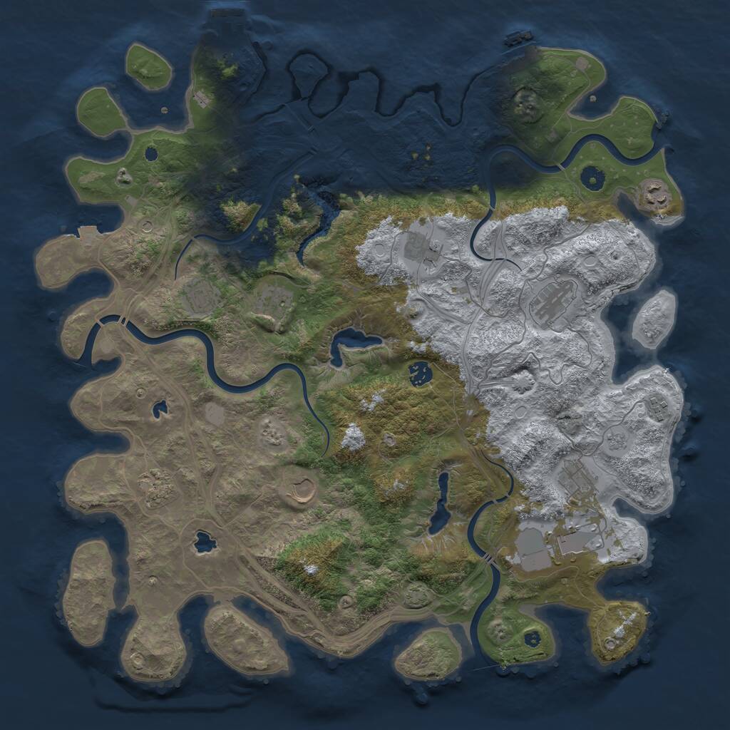 Rust Map: Procedural Map, Size: 4500, Seed: 15899, 17 Monuments