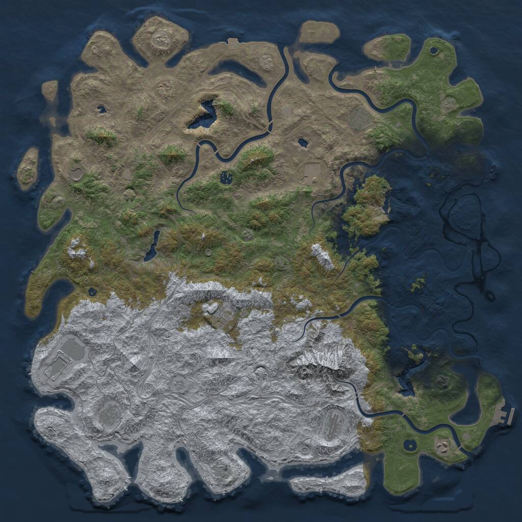 Rust Map: Procedural Map, Size: 6000, Seed: 22011980, 17 Monuments