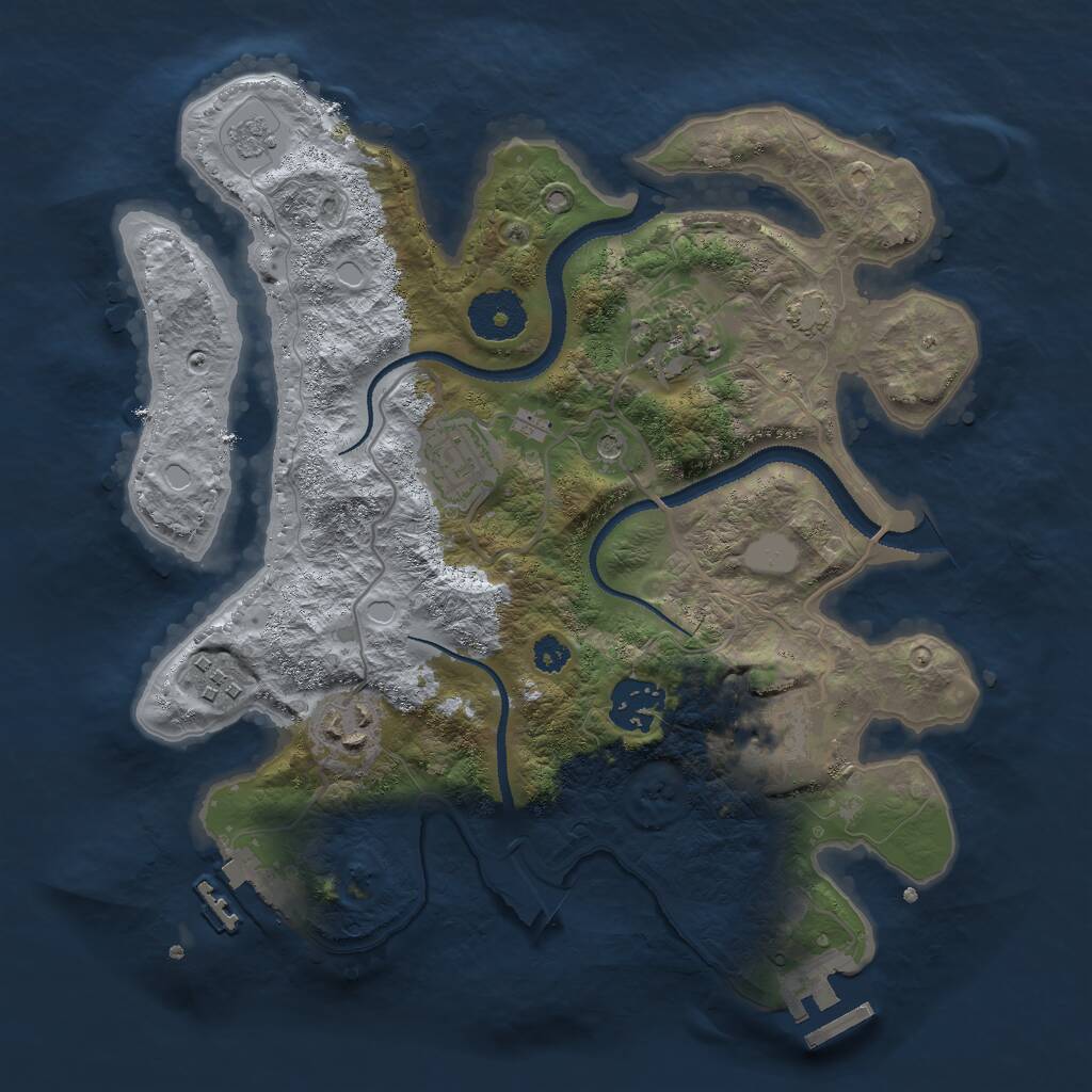 Rust Map: Procedural Map, Size: 3000, Seed: 6016, 12 Monuments