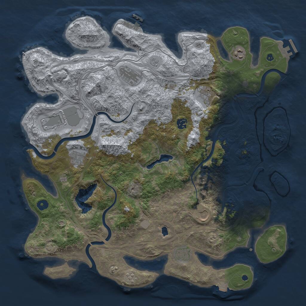 Rust Map: Procedural Map, Size: 4250, Seed: 326580633, 15 Monuments