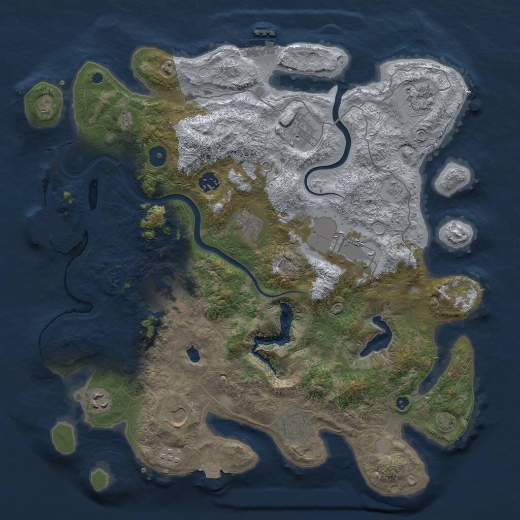 Rust Map: Procedural Map, Size: 4000, Seed: 1983798944, 16 Monuments