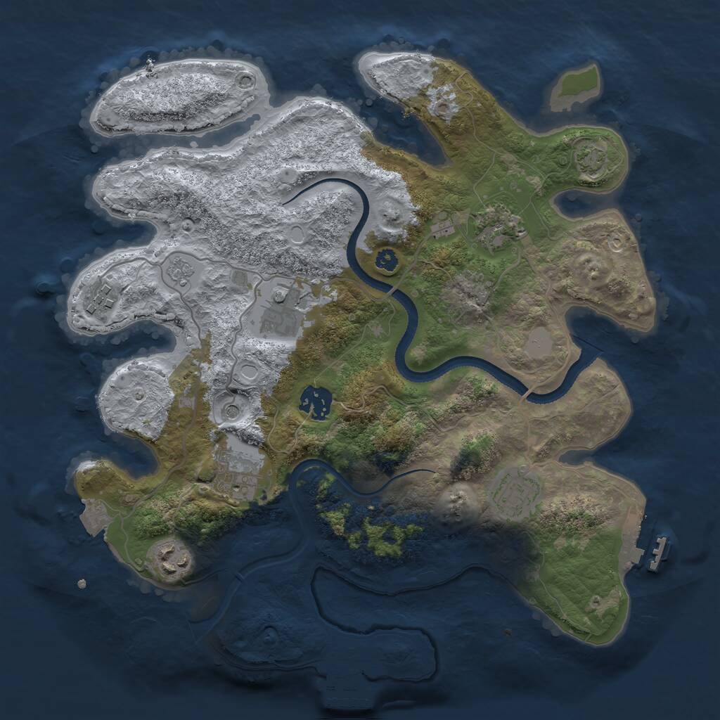 Rust Map: Procedural Map, Size: 3250, Seed: 17762, 13 Monuments