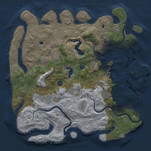 Thumbnail Rust Map: Procedural Map, Size: 4500, Seed: 613462, 16 Monuments