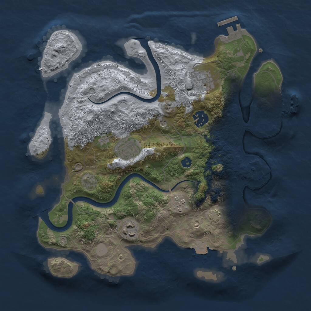 Rust Map: Procedural Map, Size: 3000, Seed: 184727251, 10 Monuments