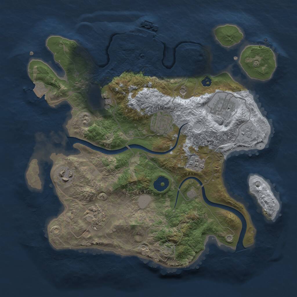 Rust Map: Procedural Map, Size: 3000, Seed: 174676767, 11 Monuments