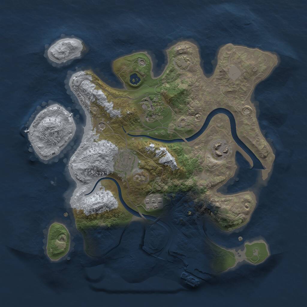 Rust Map: Procedural Map, Size: 2800, Seed: 658896599, 8 Monuments