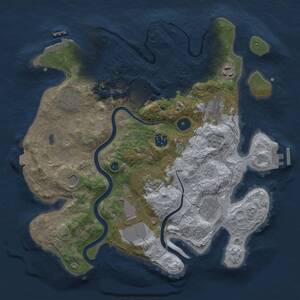 Thumbnail Rust Map: Procedural Map, Size: 3500, Seed: 18059309, 16 Monuments