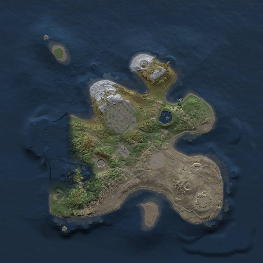 Rust Map: Procedural Map, Size: 2000, Seed: 206805277, 5 Monuments
