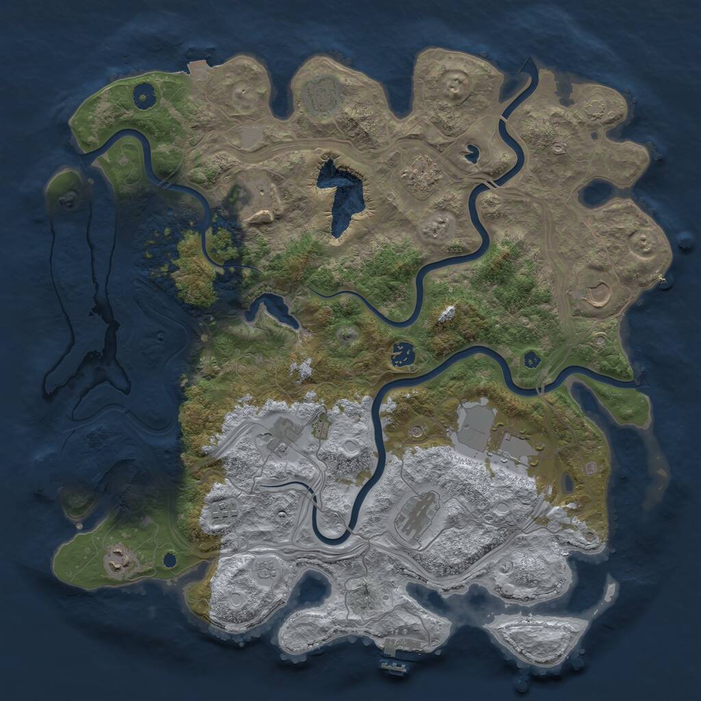 Rust Map: Procedural Map, Size: 4250, Seed: 499853909, 16 Monuments