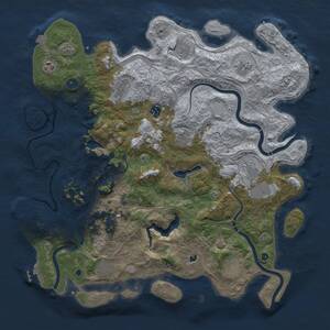 Thumbnail Rust Map: Procedural Map, Size: 4500, Seed: 421954617, 17 Monuments