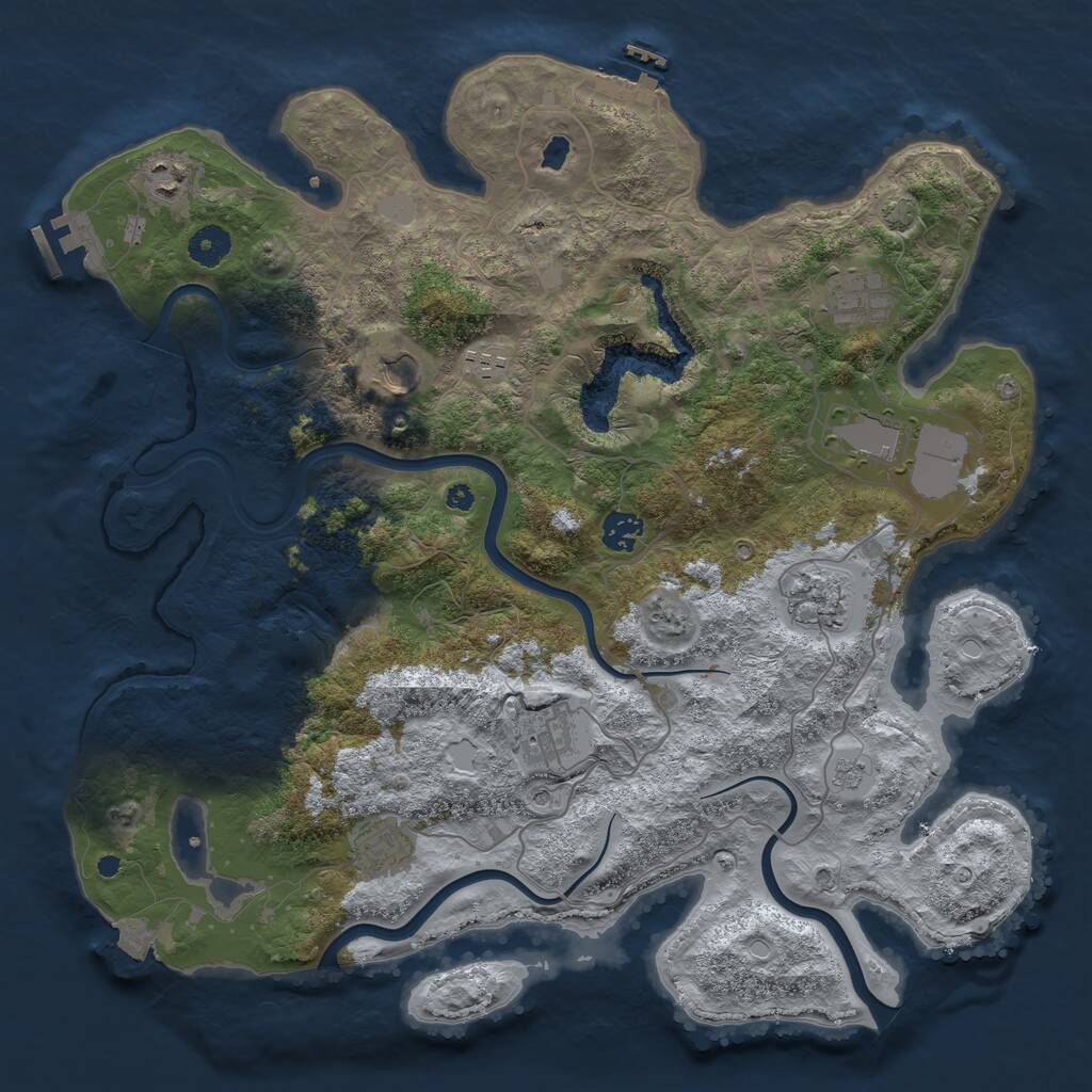 Rust Map: Procedural Map, Size: 4000, Seed: 74313, 15 Monuments