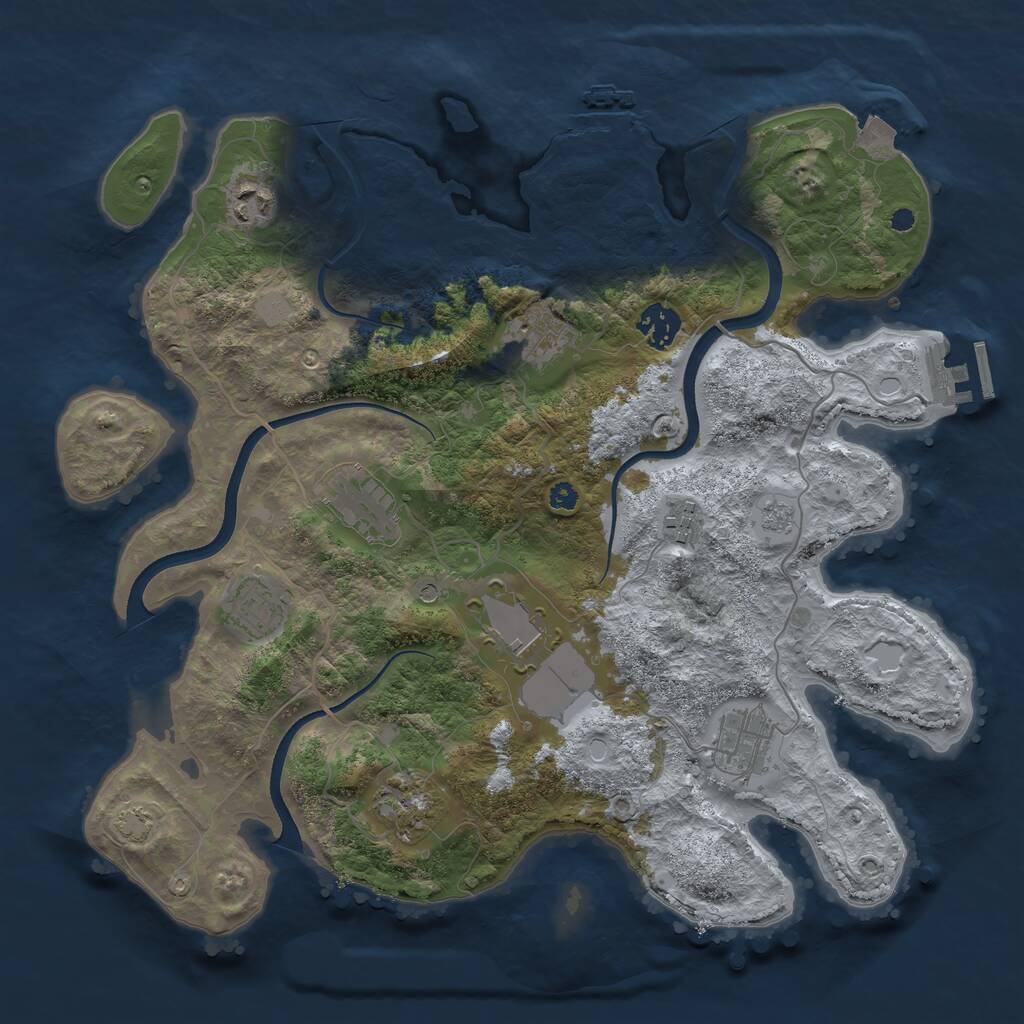 Rust Map: Procedural Map, Size: 3600, Seed: 595, 15 Monuments