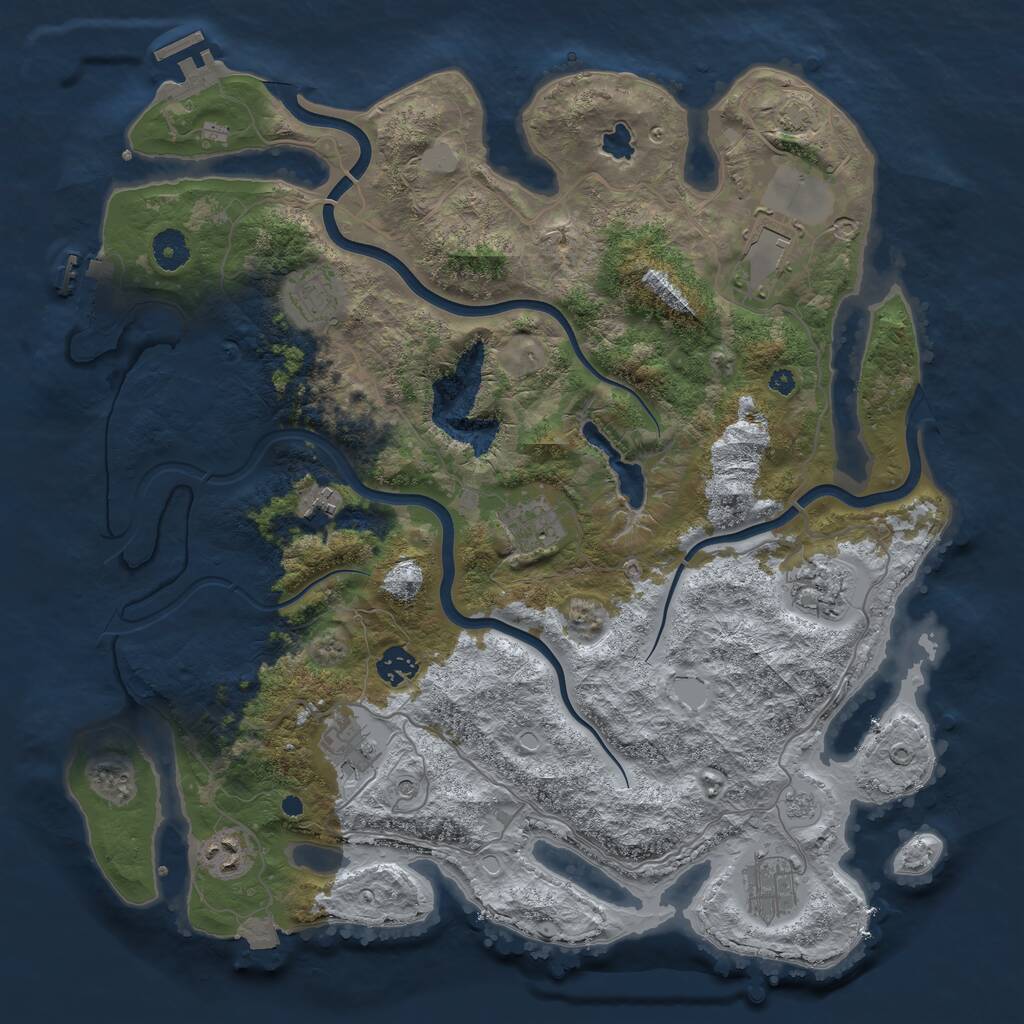 Rust Map: Procedural Map, Size: 4000, Seed: 495667788, 15 Monuments