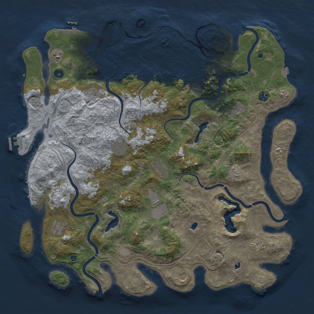 Rust Map: Procedural Map, Size: 4959, Seed: 2, 17 Monuments
