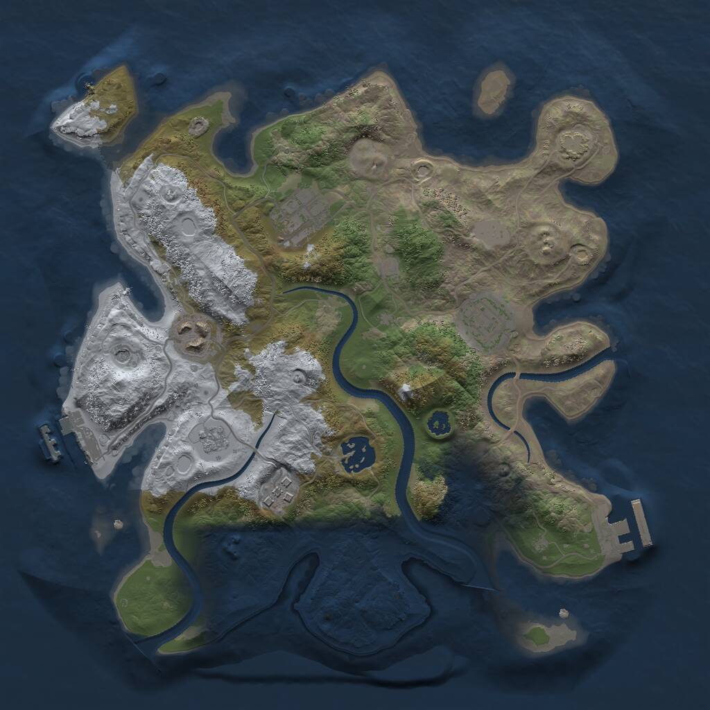 Rust Map: Procedural Map, Size: 3000, Seed: 4015976, 11 Monuments
