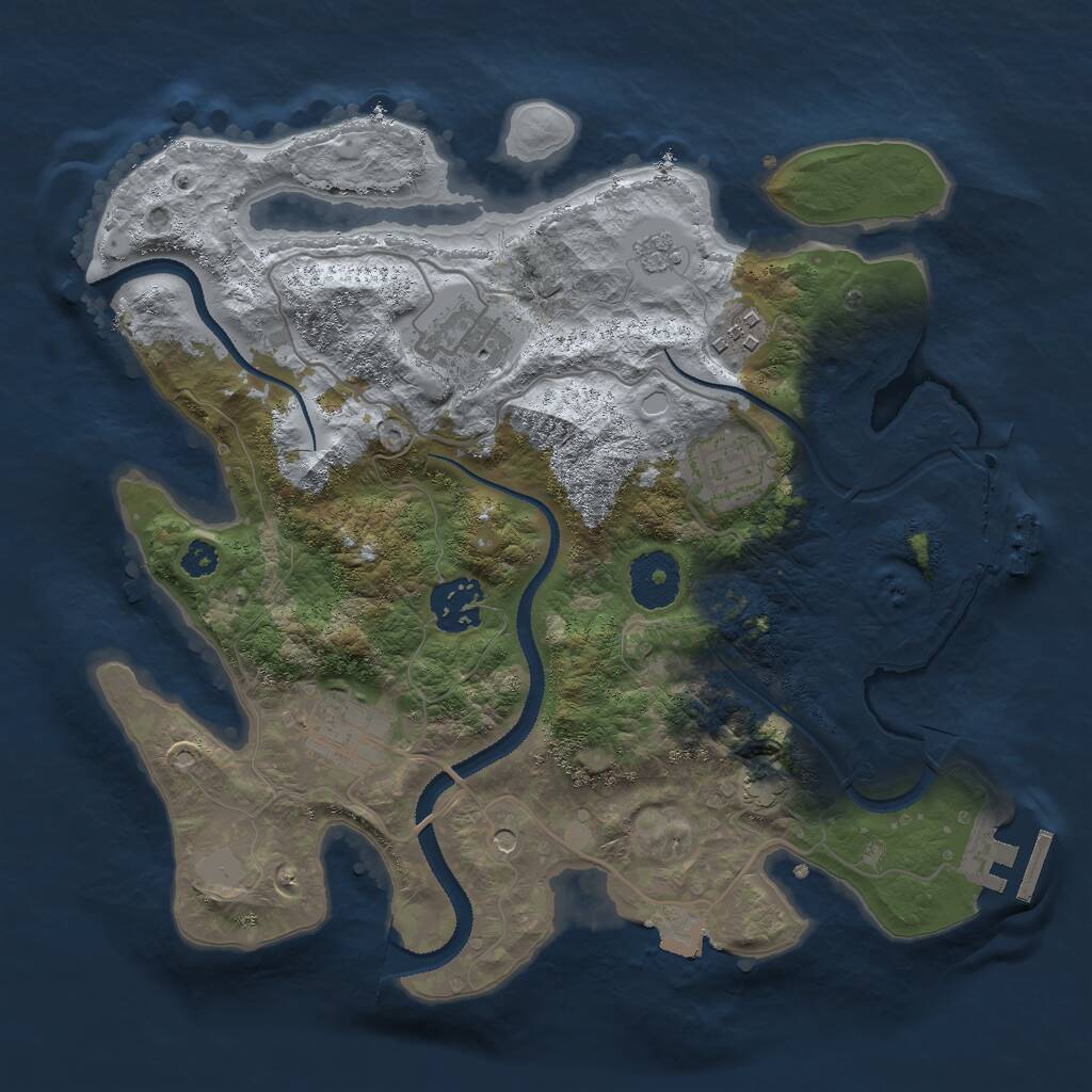 Rust Map: Procedural Map, Size: 3000, Seed: 9087562, 11 Monuments