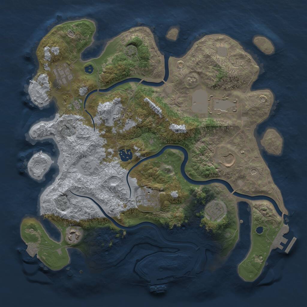 Rust Map: Procedural Map, Size: 3500, Seed: 32567, 15 Monuments
