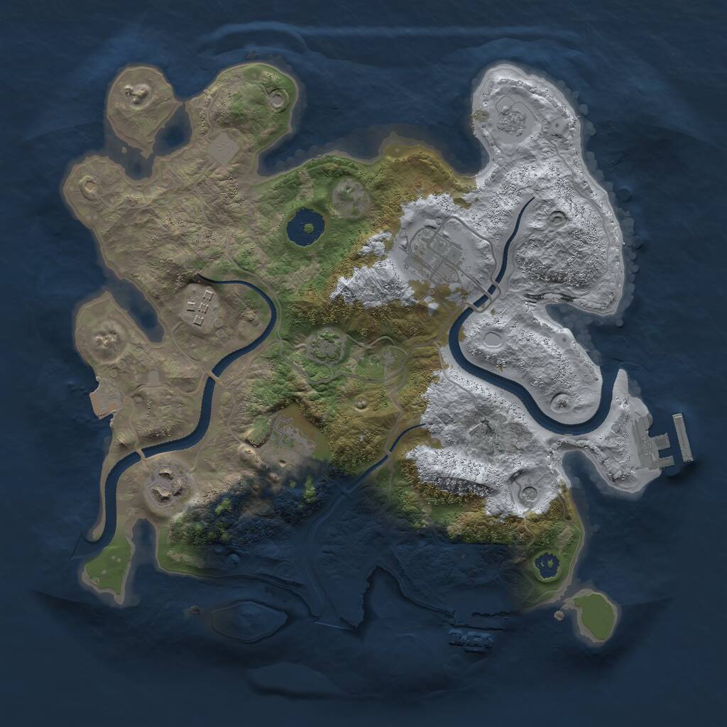 Rust Map: Procedural Map, Size: 3000, Seed: 82112, 10 Monuments