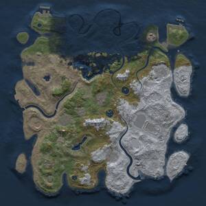 Thumbnail Rust Map: Procedural Map, Size: 4120, Seed: 68051, 16 Monuments