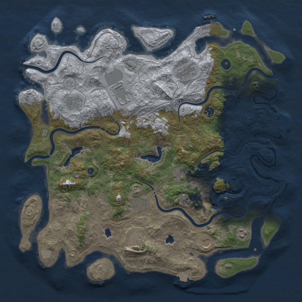 Rust Map: Procedural Map, Size: 4500, Seed: 780843168, 17 Monuments