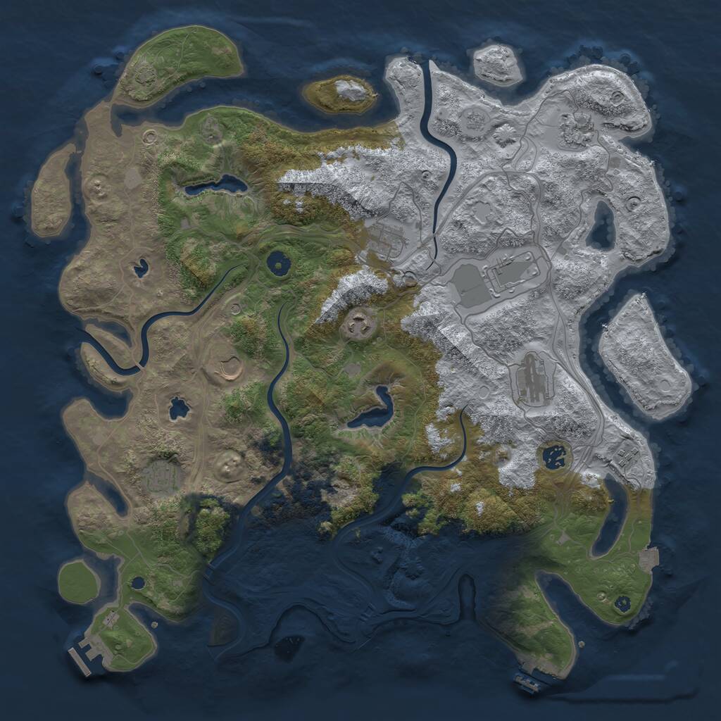 Rust Map: Procedural Map, Size: 4500, Seed: 1152741591, 15 Monuments