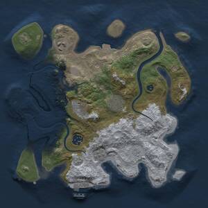 Thumbnail Rust Map: Procedural Map, Size: 3000, Seed: 32111, 11 Monuments