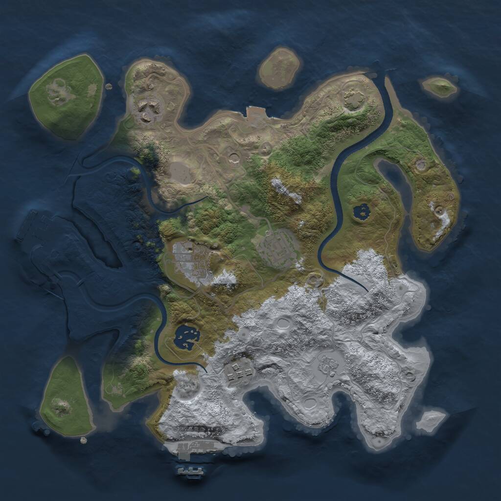 Rust Map: Procedural Map, Size: 3000, Seed: 32111, 11 Monuments