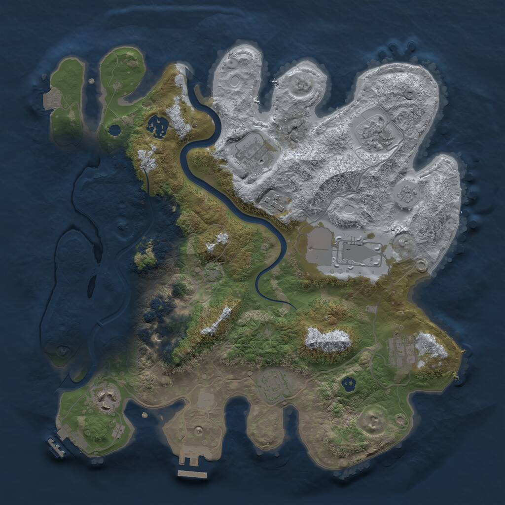 Rust Map: Procedural Map, Size: 3500, Seed: 230720, 14 Monuments